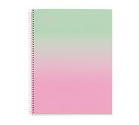 Cuaderno espiral miquelrius a4 80 hojas cuadro 5 mm 90 gr gradient rosa verde menta - MR4447