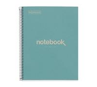 Miquelrius - Cuaderno A4 reciclado, 80 Hojas de 80 g/m², Cuadrícula 5x5 mm, Libreta de papel reciclado (recuperado Post-Consumo), 1 Franja de Color, 4 Taladros, Cubierta Reciclada, ECO Azul