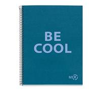 Miquelrius - Cuaderno A4 de Papel Reciclado, 80 Hojas Microperforadas de 90 g/m², Libreta Punteada Dots, 1 Banda de Color, 4 Taladros para Archivar, Azul Zafiro