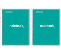 Miquelrius - Cuaderno A4 Notebook Emotions, 80 Hojas 90 g/m², Cuadrícula 5 x 5 mm, 1 Franja de Color, Espiral Microperforado, Tapa Polipropileno, 4 Taladros, Color Turquesa (Paquete de 2)