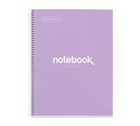 Miquelrius Cuaderno A4 Emotions 80 h. 90 g/m², puntos, espiral microperforado, tapa rígida, lavanda