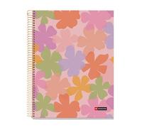 Miquelrius - Cuaderno A4 rayado 7 mm, 120 hojas microperforadas de 4 colores multiasignatura, Papel opaco de 70 g/m², Tapa de cartón extra duro, Espiral, 4 taladros para archivar, Acuarela
