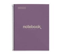 Miquelrius - Cuaderno A4 Rayado 7 mm, 80 Hojas, Espiral, Lavanda | Papel y Tapa de Cartón Reciclados, 80 g/m², Microperforado, 4 Taladros para Archivar
