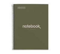 Miquelrius - Cuaderno A4 Rayado 7 mm, 80 Hojas, Espiral, Verde | Papel y Tapa de Cartón Reciclados, 80 g/m², Microperforado, 4 Taladros para Archivar