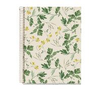 Miquelrius - Cuaderno A4 Rayado 7 mm, 80 Hojas Microperforadas de 1 Color, Papel Extra Opaco 90 g/m², Tapa de Cartón Extra Duro, Espiral, 4 Taladros para Archivar, Botánica