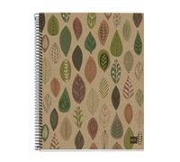 Miquelrius - Cuaderno A4 Cuadriculado, 120 Hojas de 80 g/m², Papel y Cubierta Reciclados, Cuadrícula 5 mm, 4 Bandas de Color Multiasignatura, 4 Taladros para Archivar, Hojas