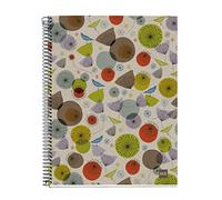 Miquelrius - Cuaderno A4 Rayado Horizontal 7 mm, 120 Hojas, 4 Bandas, Aves | Papel Reciclado 80 g/m², Microperforado, 4 Taladros, Espiral Coil-Lock, Cabecera para Títulos