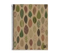 Miquelrius - Cuaderno A4 Reciclado, 120 Hojas de 80 g/m², Libreta Lisa en Blanco para Dibujo, Lettering o Bocetos, Cubierta Reciclada, 4 Taladros, Botánica