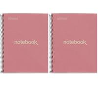 Miquelrius - Cuaderno A4 reciclado, 80 Hojas de 80 g/m², Cuadrícula 5x5 mm, Libreta de papel reciclado (recuperado Post-Consumo), 1 Franja de Color, 4 Taladros, Cubierta Reciclada, ECO Rosa