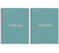 Miquelrius - Cuaderno A4 reciclado, 80 Hojas de 80 g/m², Cuadrícula 5x5 mm, Libreta de papel reciclado (recuperado Post-Consumo), 1 Franja de Color, 4 Taladros, Cubierta Reciclada, ECO Azul
