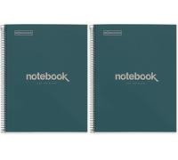 Miquelrius - Cuaderno A4 reciclado, 80 Hojas de 80 g/m², Cuadrícula 5x5 mm, Libreta de papel reciclado (recuperado Post-Consumo), 1 Franja de Color, 4 Taladros, Cubierta Reciclada, ECO Marino