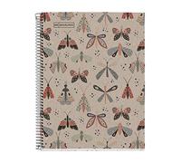 Miquelrius - Cuaderno A4 Reciclado Cuadriculado, 80 Hojas de 80 g/m², Cuadrícula 5 mm, 1 Banda de Color a Juego con la Cubierta, 4 Taladros para Archivar, Mariposas