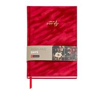 Miquelrius - Cuaderno A5 (148 x 216 mm), 80 hojas lisas de 80 g/m², Cuaderno de notas con hojas en blanco, Cubierta de cartón forrado en tela efecto terciopelo, Stamping dorado rosado, Rojo