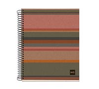 Miquelrius - Cuaderno A5 Cuadrícula 5 x 5 mm, 120 Hojas, 4 Bandas, Líneas | Papel Reciclado 80 g/m², Microperforado, 2 Taladros, Espiral Coil-Lock, Cabecera para Títulos