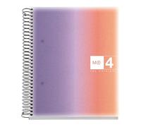 Miquelrius - Cuaderno A5 Cuadriculado, 120 Hojas Microperforadas de 4 Colores Multiasignatura, Papel Extra Opaco 70 g/m², Tapa de Polipropileno, 2 Taladros para Archivar, Provence