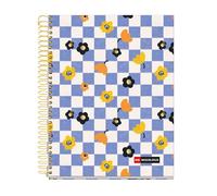 Miquelrius - Cuaderno A5 cuadriculado 5 mm, 120 hojas microperforadas de 4 colores multiasignatura, Papel opaco de 70 g/m², Tapa de cartón extra duro, Espiral, 2 taladros para archivar, Square