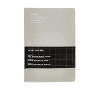 Miquelrius - Cuaderno A5 flexible (200 x 140 mm), Interior punteado dots, 48 hojas blancas, Papel reciclado de 80 g/m², Cubierta de piel reciclada, Color gris