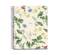 Miquelrius - Cuaderno A5 Liso, 100 Hojas Blancas de 4 Colores Multiasignatura, Papel Opaco 70 g/m², Espiral, 2 Taladros para Archivar, Notebook Mediterráneo