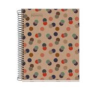 Miquelrius - Cuaderno A5 Liso, 80 Hojas para Dibujo y Lettering, Confetti | Papel Reciclado 80 g/m², Microperforado, 2 Taladros, Espiral Coil-Lock, Cabecera para Títulos, 148 x 210 mm