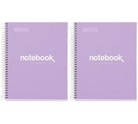 Miquelrius - Cuaderno A5, Notebook Emotions, 80 Hojas de 90 g/m², Rayado Horizontal 7 mm, 1 Franja de Color, Espiral Microperforado, Libreta Rayada, Tapa Extra Rígida, 2 Taladros, Lavanda
