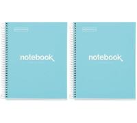 Miquelrius - Cuaderno A5, Notebook Emotions, 80 Hojas de 90 g/m², Rayado Horizontal 7 mm, 1 Franja de Color, Espiral Microperforado, Libreta Rayada, Tapa Extra Rígida, 2 Taladros, Azul Cielo