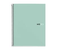 Miquelrius - Cuaderno A5, Notebook The Original Colors, 80 Hojas de 90 g/m², 1 Franja de Color, Cuadrícula 5 mm, 2 Taladros, Tapa Dura de Cartón Plastificado, Aqua