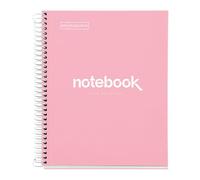 Miquelrius - Cuaderno A5, Notebook Emotions, 80 Hojas de 90 g/m², Libreta Puntos (Dots), 1 Franja de Color, Espiral Microperforado, Tapa Extra Rígida, 2 Taladros, Rosa