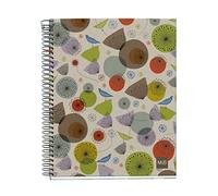 Miquelrius - Cuaderno A5 Rayado Horizontal 7 mm, 120 Hojas, 4 Bandas, Aves | Papel Reciclado 80 g/m², Microperforado, 2 Taladros, Espiral Coil-Lock, Cabecera para Títulos