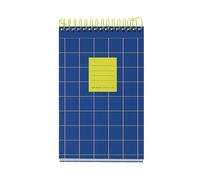 Miquelrius - Cuaderno A6 Cuadriculado, 120 Hojas de 70 g/m², Cubierta de Cartón Rígido, 4 Franjas de Color Multiasignatura, Espiral, Sin Taladros, Bloc de Notas, Notebook Blue Bright