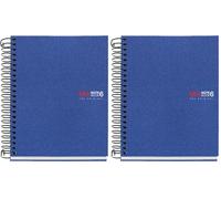 Miquelrius - Cuaderno A6 cuadriculado 5 mm, 150 hojas con 6 bandas de colores, Papel extra opaco 70 g/m², Tapas polipropileno resistente sin taladros, Notebook The Originals, Azul (Paquete de 2)