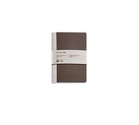 Miquelrius - Cuaderno de notas A5 (152 x 210 mm) reciclado fabricado en España, Encuadernación grapada, Lomo de tela, 28 hojas lisas, Papel marfil de 80 g/m², Cubierta flexible reciclada, Marrón