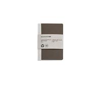 Miquelrius - Cuaderno de notas A6 (104 x 150 mm) reciclado fabricado en España, Encuadernación grapada, Lomo de tela, 28 hojas lisas, Papel marfil de 80 g/m², Cubierta flexible reciclada, Marrón