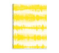 Miquelrius - Cuaderno Libreta, Tapa Dura Cartón, A4, 4 Franjas de Colores, 120 Hojas de Rayas Horizontales, 4 Taladros, Tie Dye Amarillo Neón Flúor