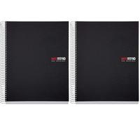 Miquelrius - Cuaderno Notebook The Original, 10 franjas de colores, Cubierta polipropileno opaco, Tamaño A4 (210 x 297 mm), 4 Taladros, 200 Hojas de 70 g/m², Cuadrícula de 5 mm, Color Negro