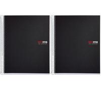 Miquelrius - Cuaderno Notebook The Original, 8 franjas de colores, Cubierta polipropileno opaco, Tamaño A4 (210 x 297 mm), 4 Taladros, 200 Hojas de 70 g/m², Cuadrícula de 5 mm, Color Negro