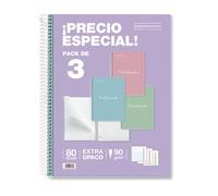 MIQUELRIUS Emotions Notebook A4 80h Cuadriculado 5x5 Colores Pastel Surtido Pack de 5