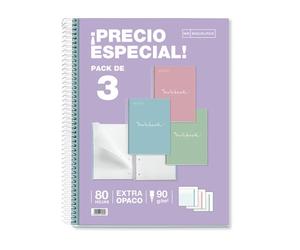 MIQUELRIUS Emotions Notebook A4 80h Cuadriculado 5x5 Colores Pastel Surtido Pack de 5