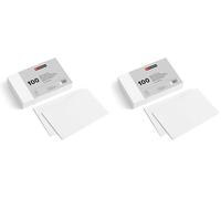 Miquelrius - Flashcards, 100 Fichas Lisas para Notas, Tarjetas para Estudio, Papel Cartulina Offset de 200 g/m², Tamaño 100 x 150 mm (Paquete de 2)