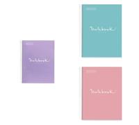 Miquelrius - Lote de 3 Cuadernos A4 Cuadriculados, 80 Hojas 90 g/m², Cuadrícula 5 mm, 1 Franja de Color, Espiral Microperforado, Tapa Extra Rígida, 4 Taladros, Lavanda + Azul Cielo + Rosa