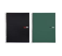 Miquelrius - Lote de Cuaderno A4 cuadriculado The Original, Polipropileno, 150 Hojas de 70 g/m², Negro + Cuaderno A4 cuadriculado The Original, Polipropileno, 150 Hojas de 70 g/m², Verde Kaki