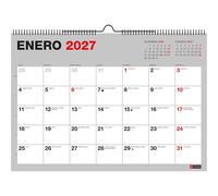 Miquelrius MR28409 Calendario 18 meses 2026 2027 Basic, Calendario de pared A4 (29,6 cm × 21 cm), Con espacio para anotar, Espiral doble para colgar, Español