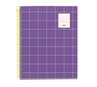 MIQUELRIUS NOTEBOOK A5 100H 4COL CUADROS 5X5 70G MICROPERF VIOLETA RIDER