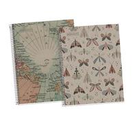 Miquelrius - Pack 2 Cuadernos A4 Reciclados Cuadriculados, 80 Hojas de 80 g/m², Cuadrícula 5 mm, 1 Banda de Color a Juego con la Cubierta, 4 Taladros para Archivar