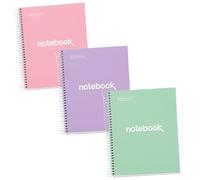 Miquelrius - Pack 3 Cuadernos A5 Punteados Dots, 80 Hojas, Tapa Dura Cartón