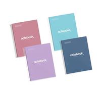 Miquelrius - Pack 4 Cuadernos A4 Cuadriculados, 160 Hojas, Tapa Dura