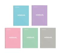 Miquelrius - Pack 5 Cuadernos A4, Notebook Emotions, 80 Hojas 90 g/m², Cuaderno Punteado Dots, Libretas con Tapa Dura y Espiral, 4 Taladros para Archivar, Ideales para la Vuelta al Cole o la Oficina