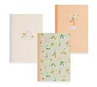 Miquelrius - Pack de 3 cuadernos A5 cosidos, Cubiertas de cartoncillo, 60 hojas de 80 g/m², Papel blanco, Cuaderno de notas, liso, rayado y punteado, Pack 3 libretas, 142x210 mm, Papelería bonita