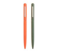 Miquelrius - Set de 2 bolígrafos bonitos metálicos de tinta azul, Boli con acabado mate y punta de 1 mm, Recargables, Compatibles con recambio Metal Parker, Hidden Forest