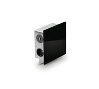MIRA, elemento de enchufe cuadriculado de vidrio con conexión USB, color : enchufe Schuko triple y doble, enchufes y puerto USB