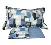 Mirabello ISIDE var. 001 Blue franela de algodón Juego de sábanas para cama de matrimonio